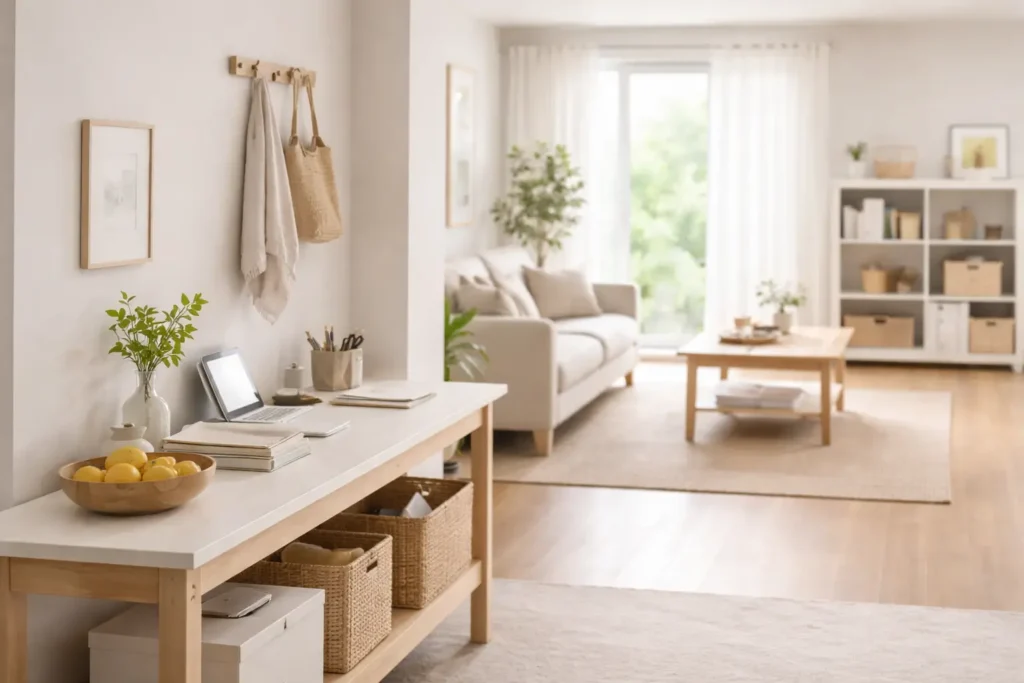 Organized home interior showing simple systems that help prevent small everyday problems from turning into daily frustrations